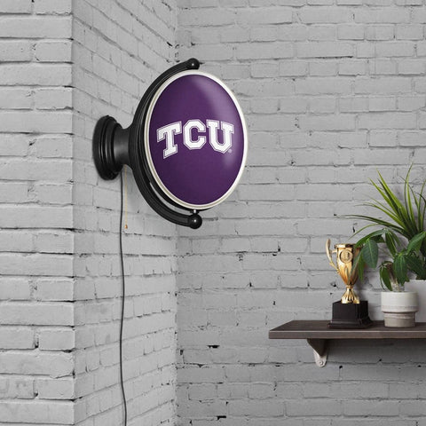 TCU Horned Frogs: Original Oval Rotating Lighted Wall Sign - The Fan-Brand