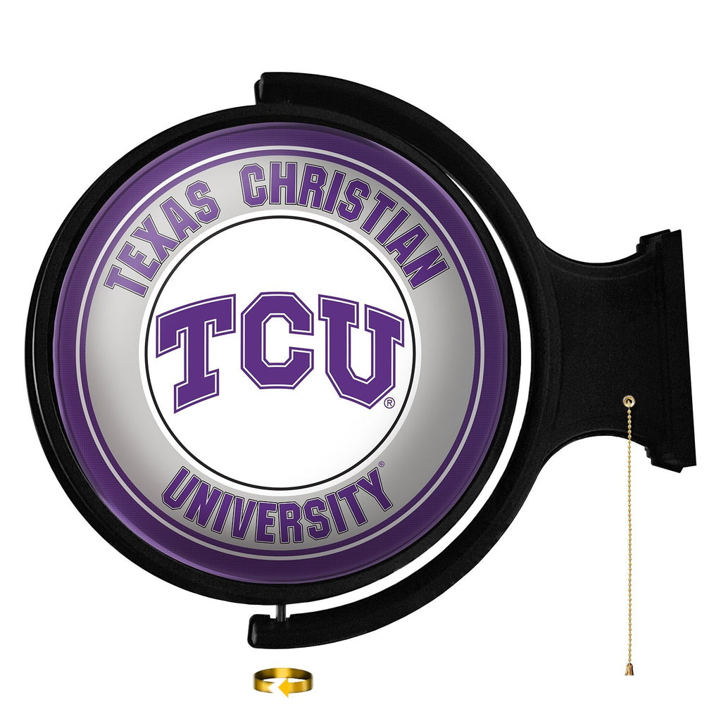 TCU Horned Frogs: Original Round Rotating Lighted Wall Sign - The Fan-Brand