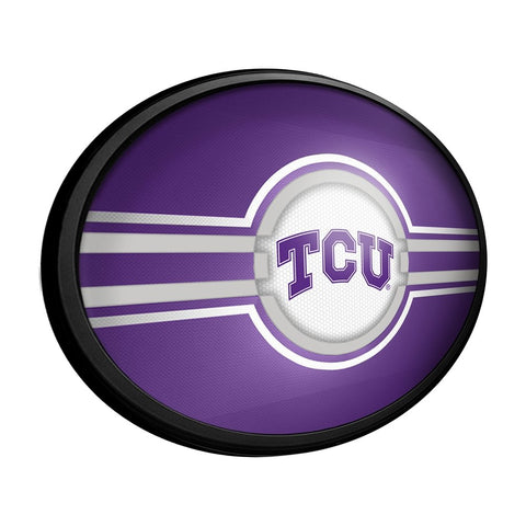 TCU Horned Frogs: Oval Slimline Lighted Wall Sign - The Fan-Brand