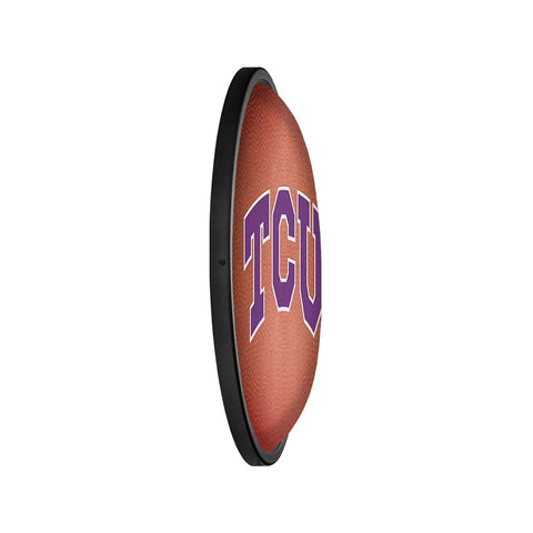 TCU Horned Frogs: Pigskin - Oval Slimline Lighted Wall Sign - The Fan-Brand