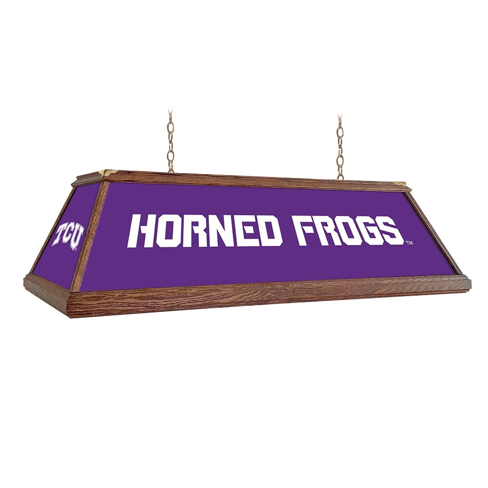 TCU Horned Frogs: Premium Wood Pool Table Light - The Fan-Brand