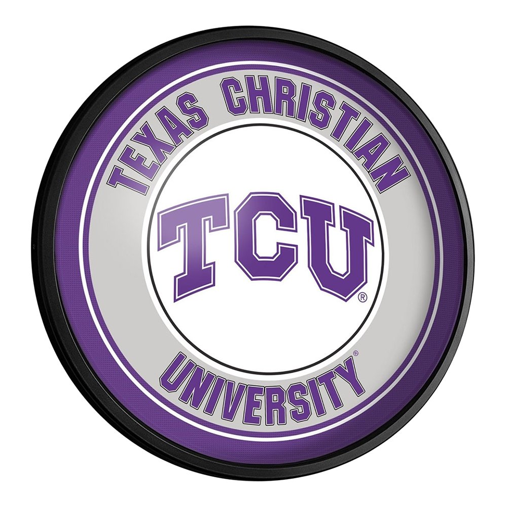 TCU Horned Frogs: Round Slimline Lighted Wall Sign - The Fan-Brand