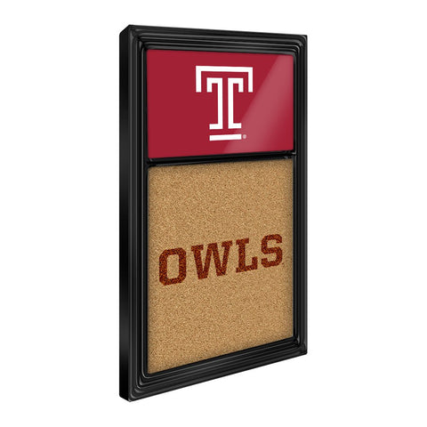 Temple Owls: Dual Logo - Cork Note Board - The Fan-Brand