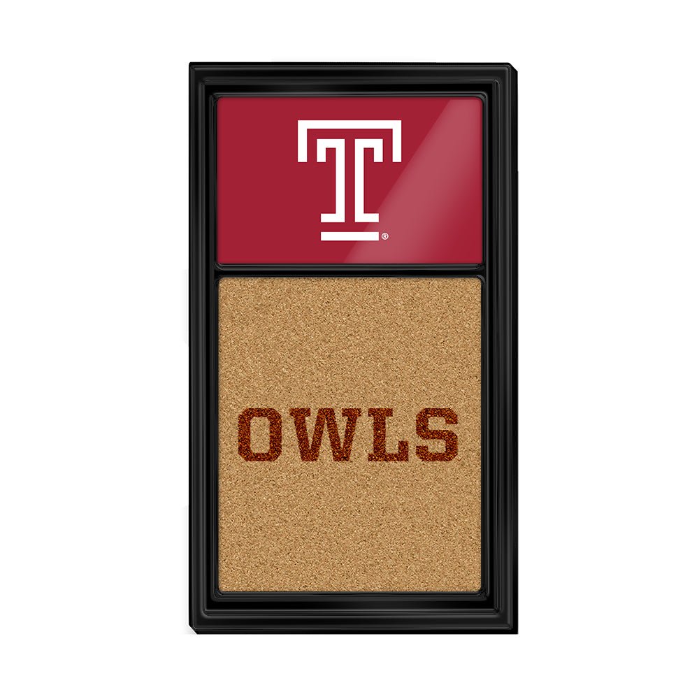 Temple Owls: Dual Logo - Cork Note Board - The Fan-Brand