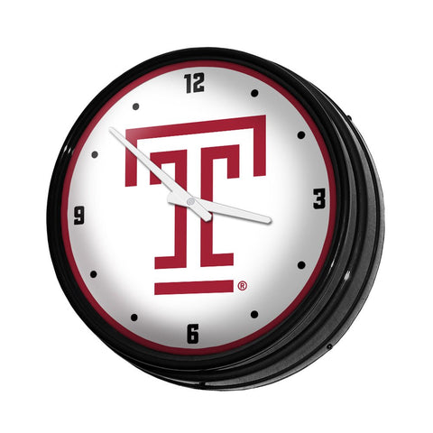 Temple Owls: Logo - Retro Lighted Wall Clock - The Fan-Brand