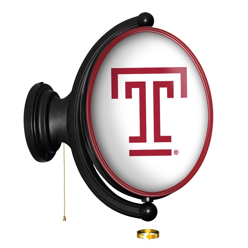 Temple Owls: Original Oval Rotating Lighted Wall Sign - The Fan-Brand