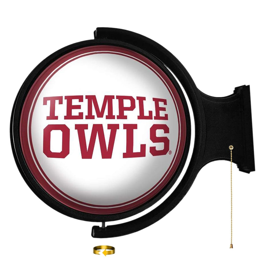 Temple Owls: Original Round Rotating Lighted Wall Sign - The Fan-Brand