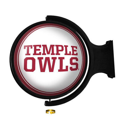 Temple Owls: Original Round Rotating Lighted Wall Sign - The Fan-Brand