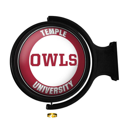 Temple Owls: Owls - Original Round Rotating Lighted Wall Sign - The Fan-Brand
