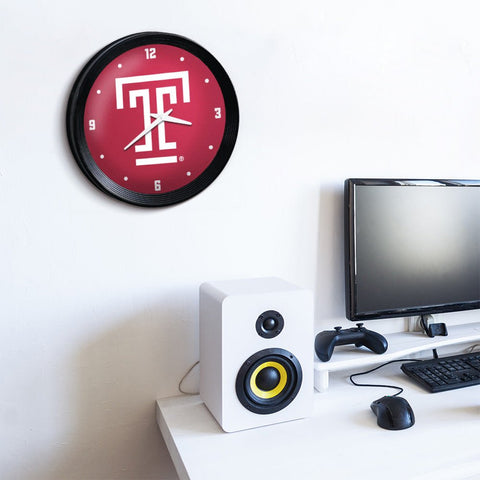 Temple Owls: Ribbed Frame Wall Clock - The Fan-Brand