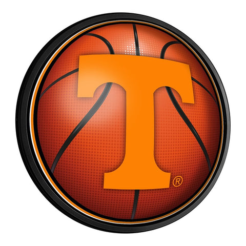 Tennessee Volunteers: Basketball - Round Slimline Lighted Wall Sign - The Fan-Brand
