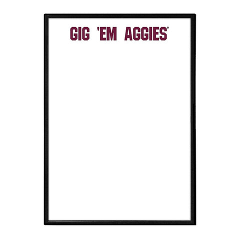 Texas A&M Aggies: Gig Em' Aggies - Framed Dry Erase Wall Sign - The Fan-Brand