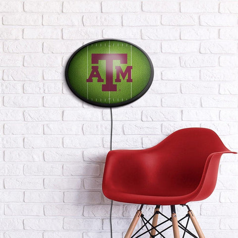 Texas A&M Aggies: On the 50 - Oval Slimline Lighted Wall Sign - The Fan-Brand
