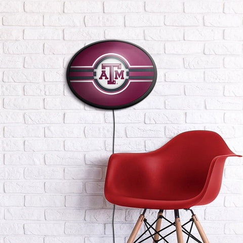 Texas A&M Aggies: Oval Slimline Lighted Wall Sign - The Fan-Brand