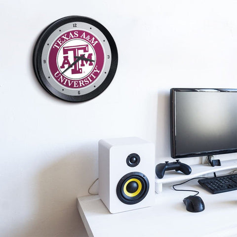 Texas A&M Aggies: Ribbed Frame Wall Clock - The Fan-Brand