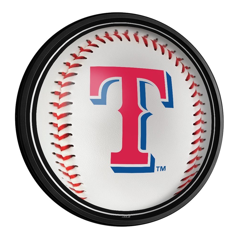 Texas Rangers: Baseball - Round Slimline Lighted Wall Sign - The Fan-Brand