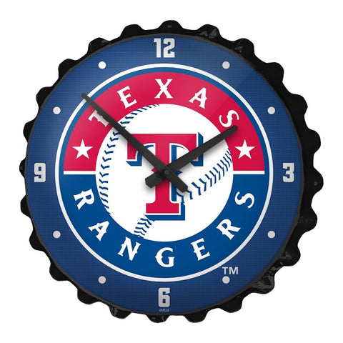 Texas Rangers: Bottle Cap Wall Clock - The Fan-Brand