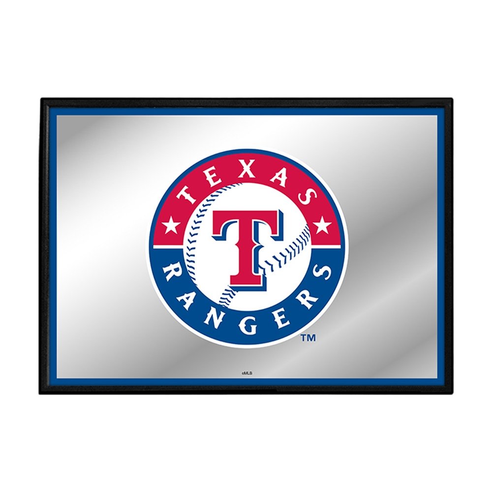 Texas Rangers: Framed Mirrored Wall Sign - The Fan-Brand