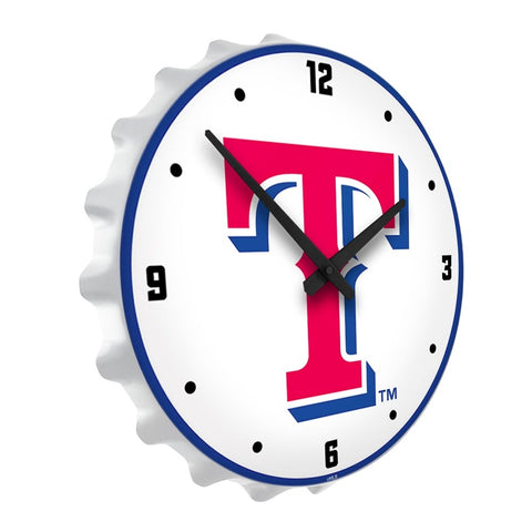 Texas Rangers: Logo - Bottle Cap Lighted Wall Clock - The Fan-Brand