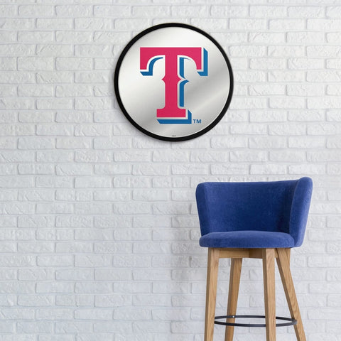 Texas Rangers: Logo - Modern Disc Mirrored Wall Sign - The Fan-Brand