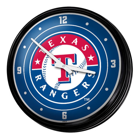 Texas Rangers: Logo - Retro Lighted Wall Clock - The Fan-Brand