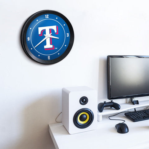 Texas Rangers: Logo - Ribbed Frame Wall Clock - The Fan-Brand