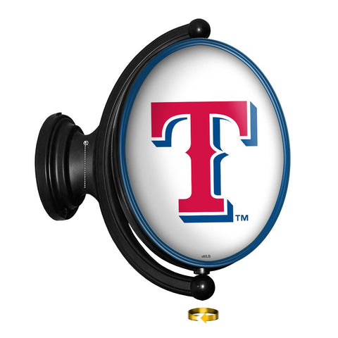 Texas Rangers: Original Oval Rotating Lighted Wall Sign - The Fan-Brand