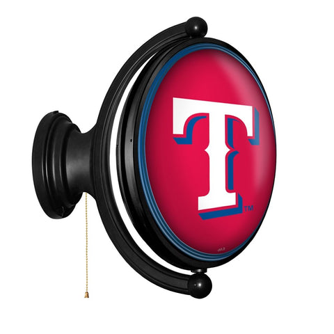 Texas Rangers: Original Oval Rotating Lighted Wall Sign - The Fan-Brand