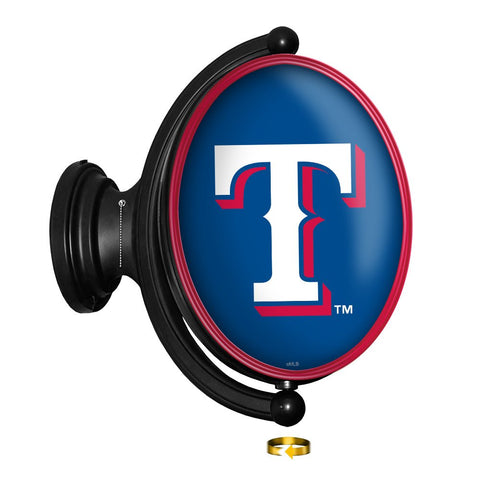 Texas Rangers: Original Oval Rotating Lighted Wall Sign - The Fan-Brand