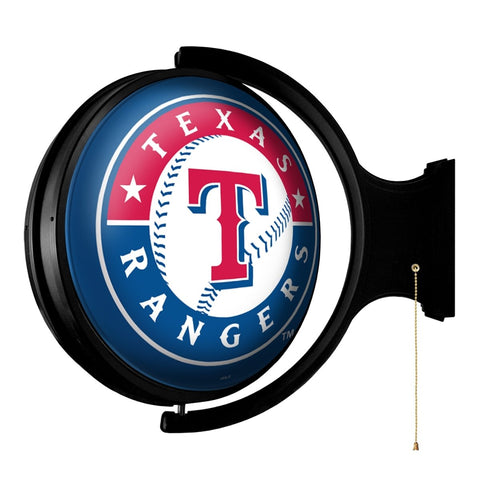 Texas Rangers: Original Round Rotating Lighted Wall Sign - The Fan-Brand