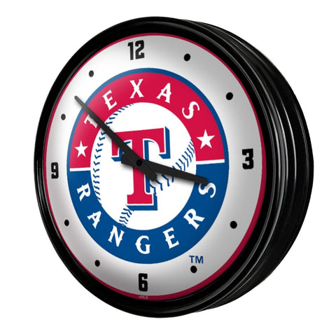 Texas Rangers: Retro Lighted Wall Clock - The Fan-Brand