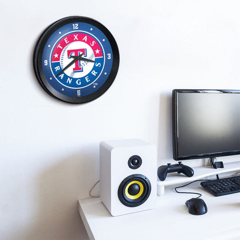 Texas Rangers: Ribbed Frame Wall Clock - The Fan-Brand