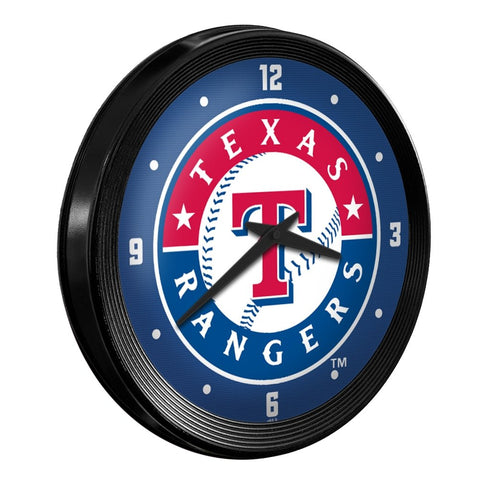 Texas Rangers: Ribbed Frame Wall Clock - The Fan-Brand