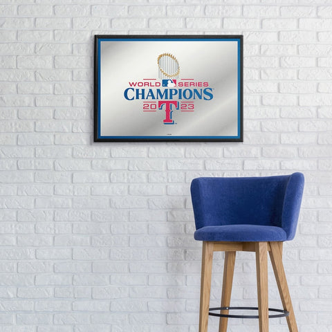 Texas Rangers: World Series Champs - Framed Mirrored Wall Sign - The Fan-Brand