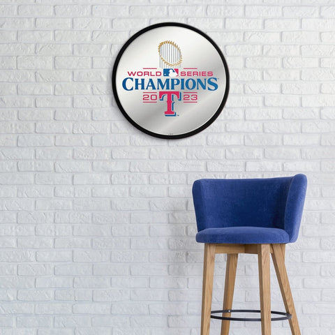 Texas Rangers: World Series Champs - Modern Disc Mirrored Wall Sign - The Fan-Brand