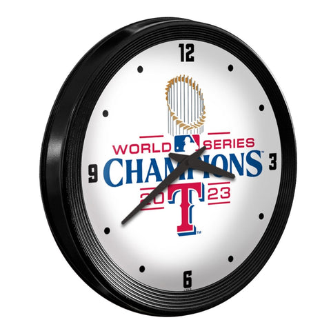 Texas Rangers: World Series Champs - Ribbed Frame Wall Clock - The Fan-Brand