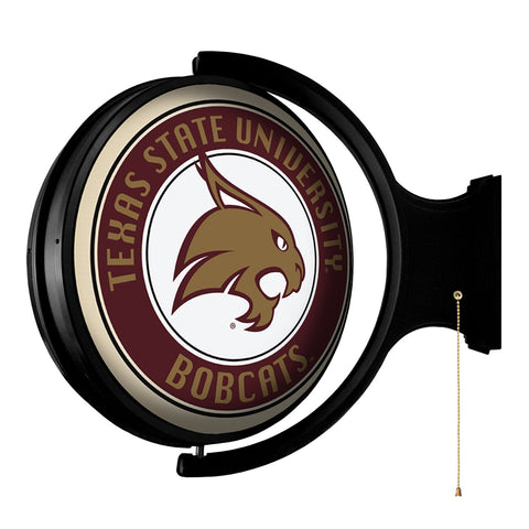 Texas State Bobcats: Original Round Rotating Lighted Wall Sign - The Fan-Brand