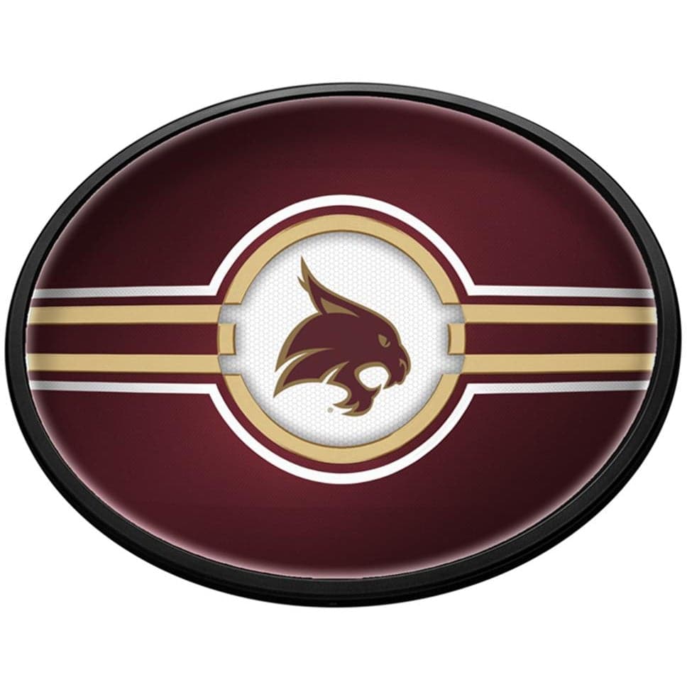 Texas State Bobcats: Oval Slimline Lighted Wall Sign - The Fan-Brand