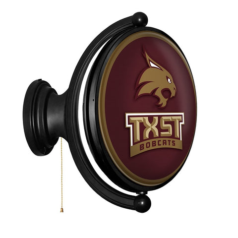 Texas State Bobcats: TXST - Original Oval Rotating Lighted Wall Sign - The Fan-Brand