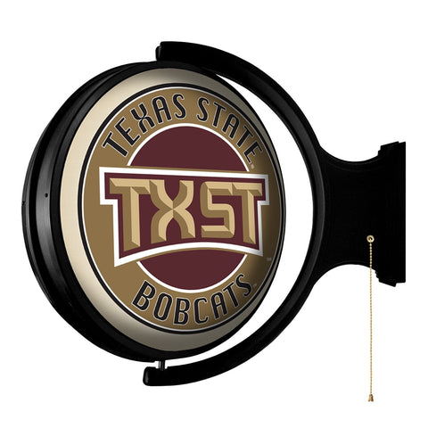 Texas State Bobcats: TXST - Original Round Rotating Lighted Wall Sign - The Fan-Brand