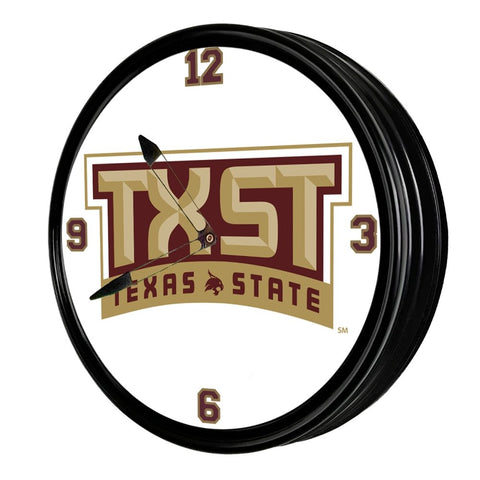Texas State Bobcats: TXST - Retro Lighted Wall Clock - The Fan-Brand