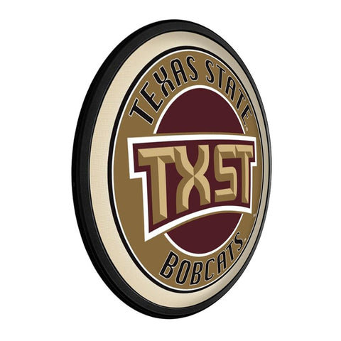 Texas State Bobcats: TXST - Round Slimline Lighted Wall Sign - The Fan-Brand