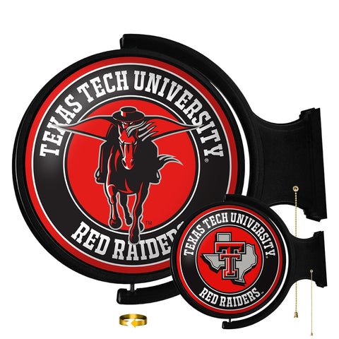Texas Tech Red Raiders: Double Sided Original Round Rotating Lighted Wall Sign - The Fan-Brand