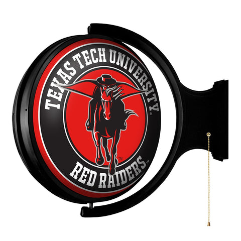 Texas Tech Red Raiders: Double Sided Original Round Rotating Lighted Wall Sign - The Fan-Brand