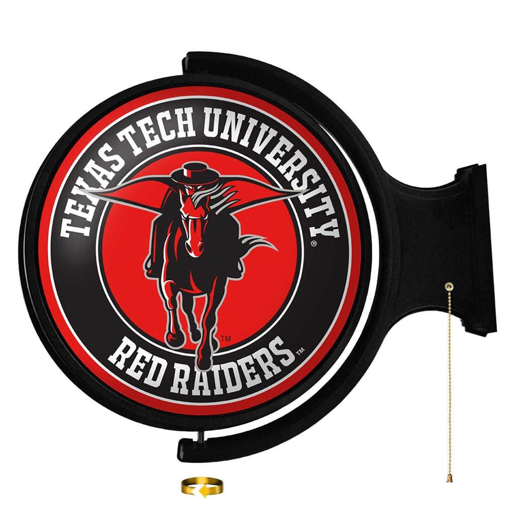 Texas Tech Red Raiders: Masked Rider - Original Round Rotating Lighted Wall Sign - The Fan-Brand