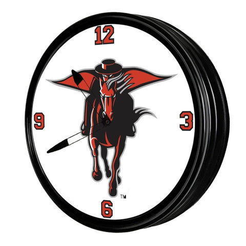 Texas Tech Red Raiders: Masked Rider - Retro Lighted Wall Clock - The Fan-Brand