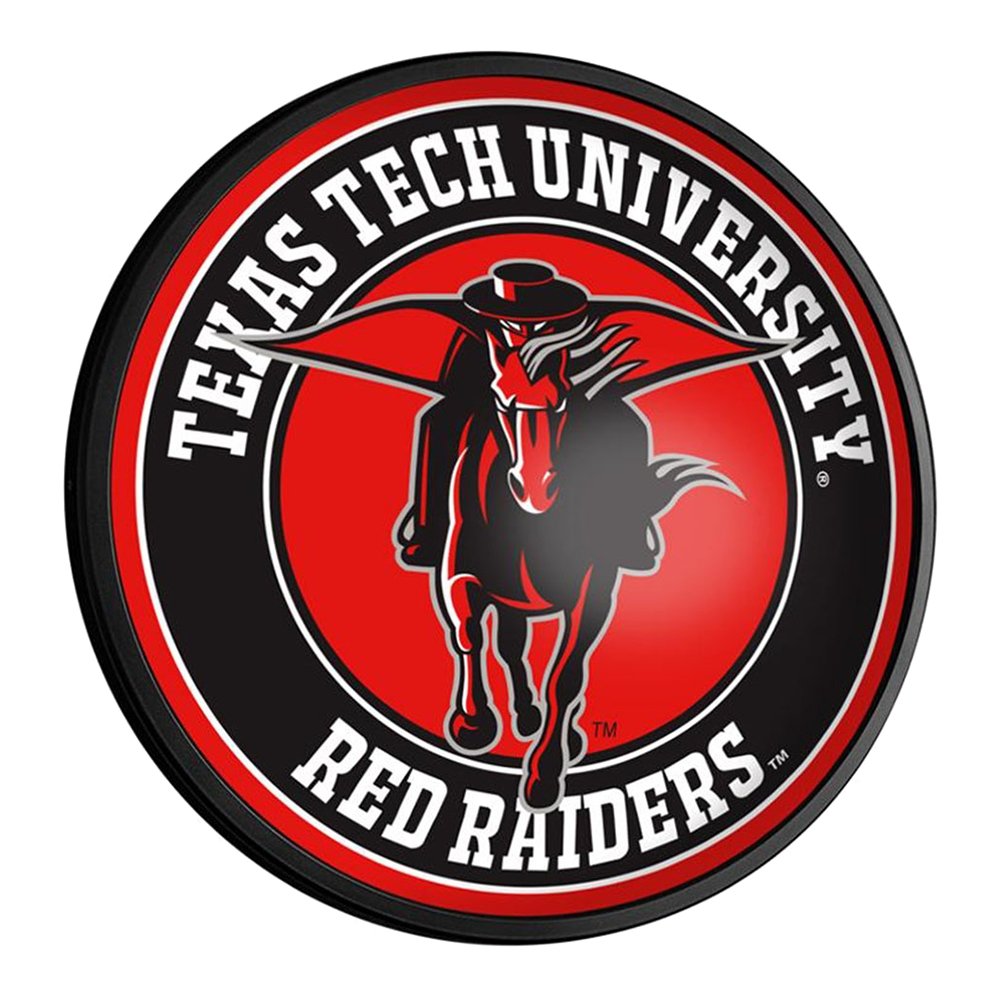 Texas Tech Red Raiders: Masked Rider - Round Slimline Lighted Wall Sign - The Fan-Brand