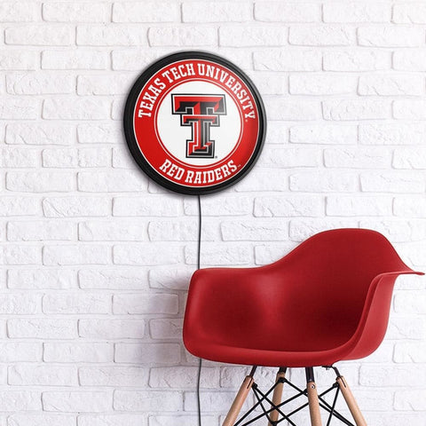 Texas Tech Red Raiders: Round Slimline Lighted Wall Sign - The Fan-Brand