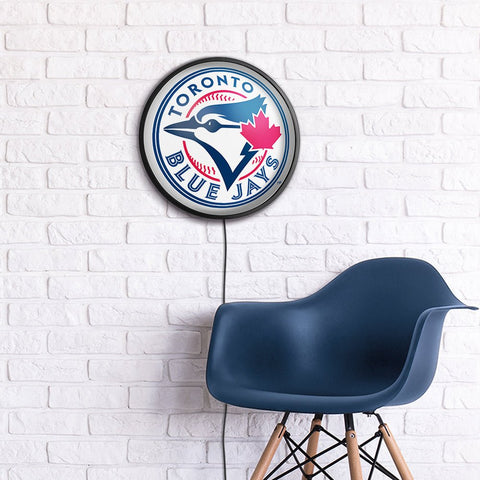 Toronto Blue Jays: Logo - Round Slimline Lighted Wall Sign - The Fan-Brand