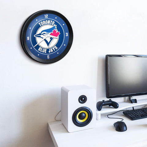 Toronto Blue Jays: Ribbed Frame Wall Clock - The Fan-Brand